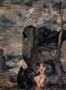 VELAZQUEZ, Diego Rodriguez de Silva y St Anthony Abbot and St Paul the Hermit oil on canvas